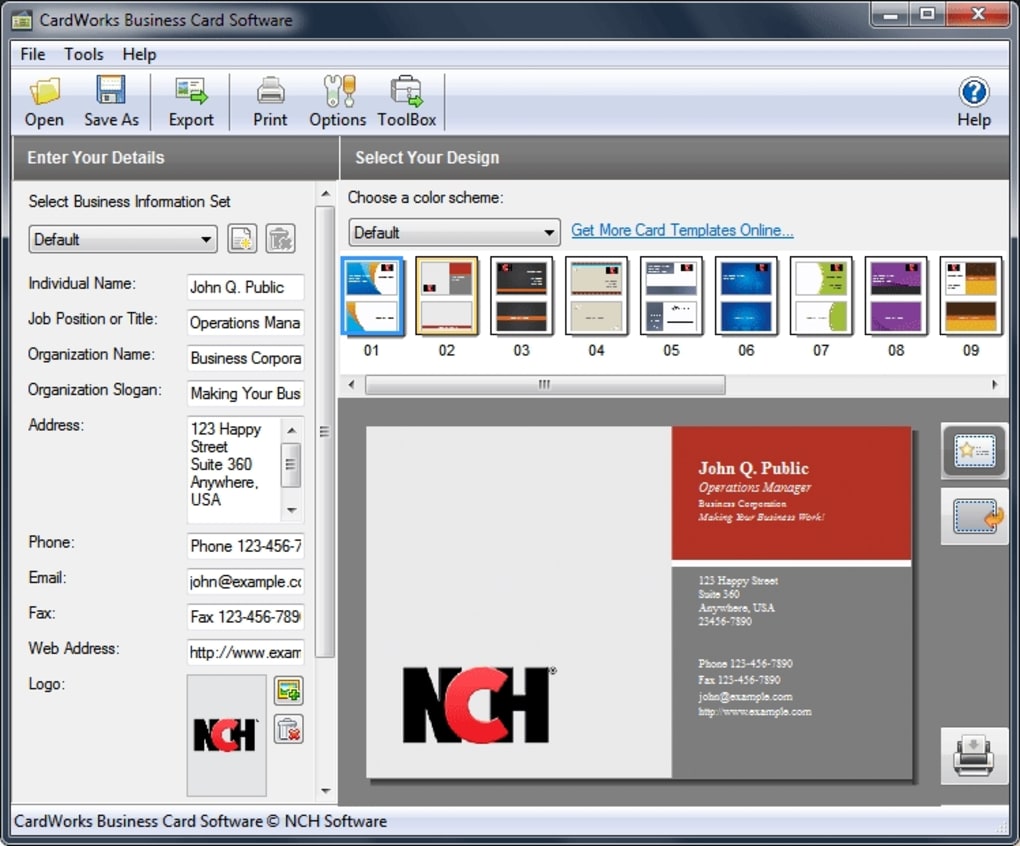cardworks business card software free